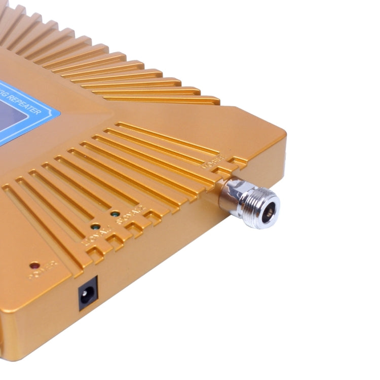 GSM900 / WCDMA2100 Mini Mobile Phone LCD Signal Repeater with Logarithm Periodic Antenna(Gold) - free shipping - PMC TechLife - Order now!