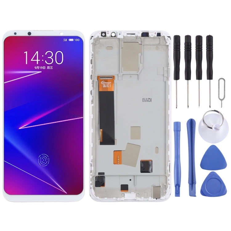 TFT LCD Screen for Meizu 16X Digitizer Full Assembly with Frame, Not Supporting Fingerprint Identification(White) - free shipping - PMC TechLife - Order now!