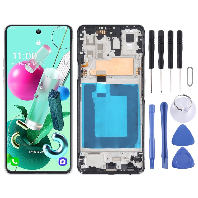 Original LCD Screen for for LG Q92 5G Digitizer Full Assembly with Frame (Silver) - free shipping - PMC TechLife - Order now!