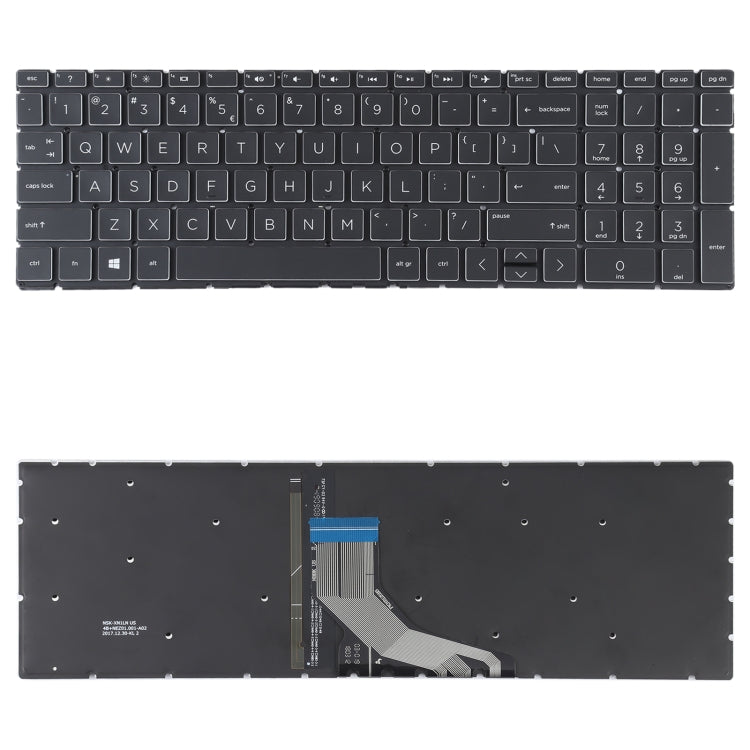 US Version Keyboard with Keyboard Backlight for HP 15-DA 15-DA0002DX 15-DA0008CA 15-DB 15-DB0003CA TPN-C135 TPN-C136(Black) - Replacement Keyboards by PMC TechLife | Online Shopping South Africa | PMC TechLife | Buy Now Pay Later Mobicred