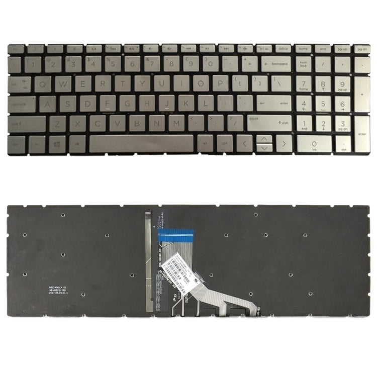 US Version Keyboard with Keyboard Backlight for HP 15-DA 15-DA0002DX 15-DA0008CA 15-DB 15-DB0003CA TPN-C135 TPN-C136 (Silver) - Replacement Keyboards by PMC TechLife | Online Shopping South Africa | PMC TechLife | Buy Now Pay Later Mobicred