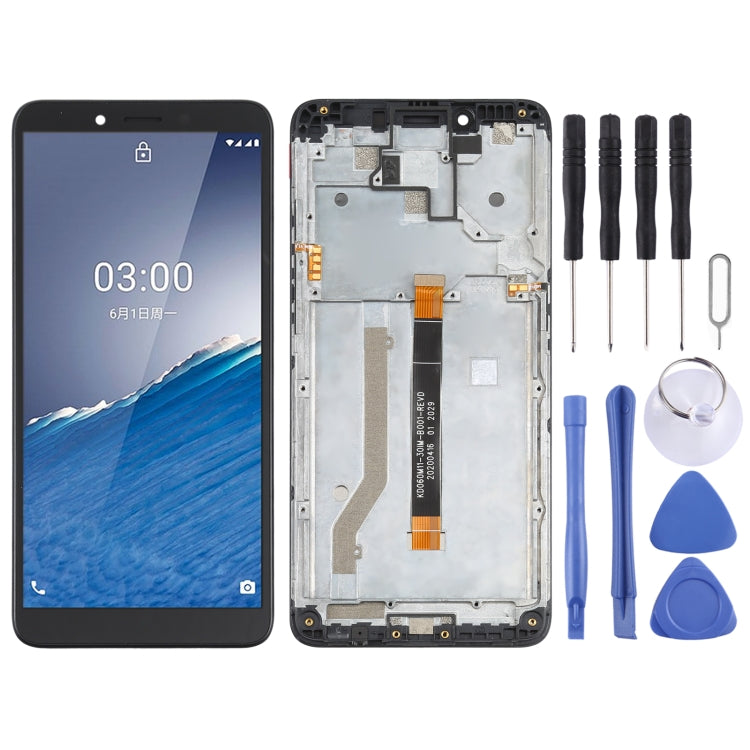 LCD Screen and Digitizer Full Assembly with Frame for Nokia C3(Black) - free shipping - PMC TechLife - Order now!