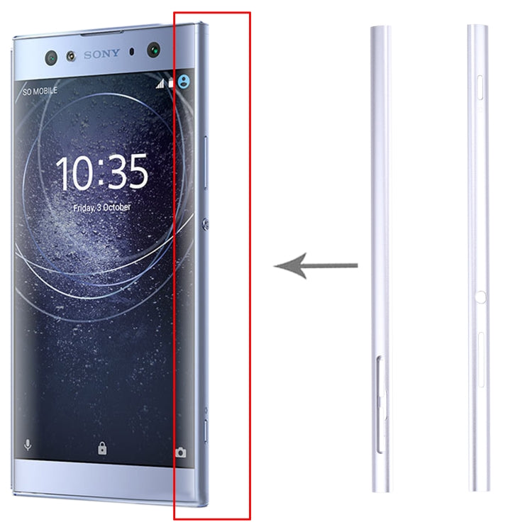 1 Pair Metal Side Part Sidebar For Sony Xperia XA2 Ultra (Silver) - Frame Bezel Plate by PMC TechLife | Online Shopping South Africa | PMC TechLife