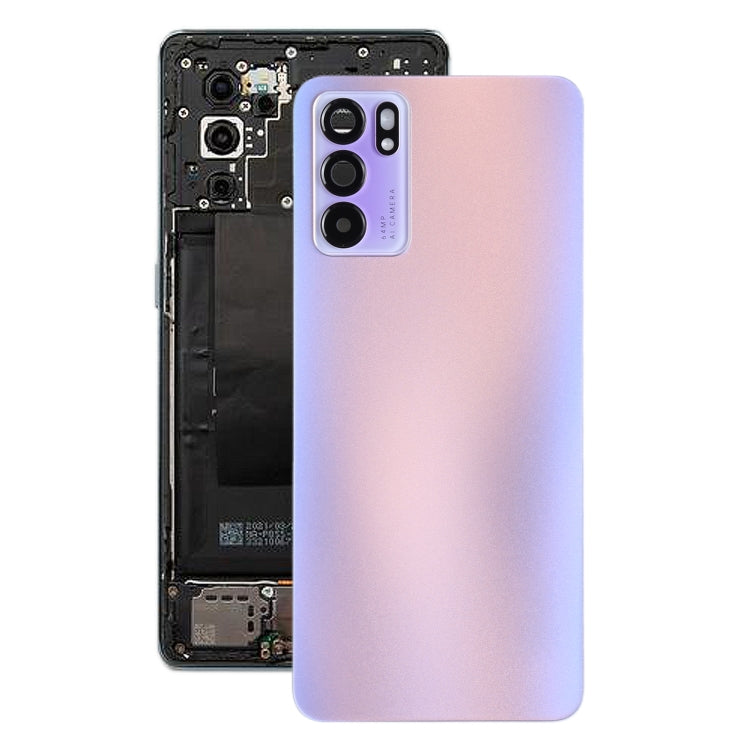 For OPPO Reno6 5G PEQM00, CPH2251 Original Battery Back Cover (Purple) - Back Cover by PMC TechLife | Online Shopping South Africa | PMC TechLife