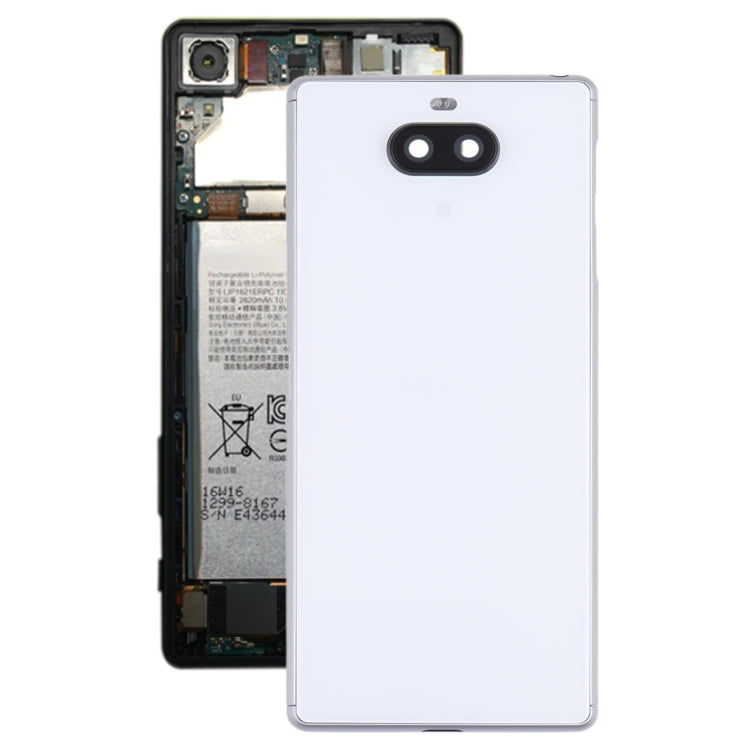 For Sony Xperia 8 Battery Back Cover with Middle Frame & Camera Lens Cover(Silver) - Back Cover by PMC TechLife | Online Shopping South Africa | PMC TechLife