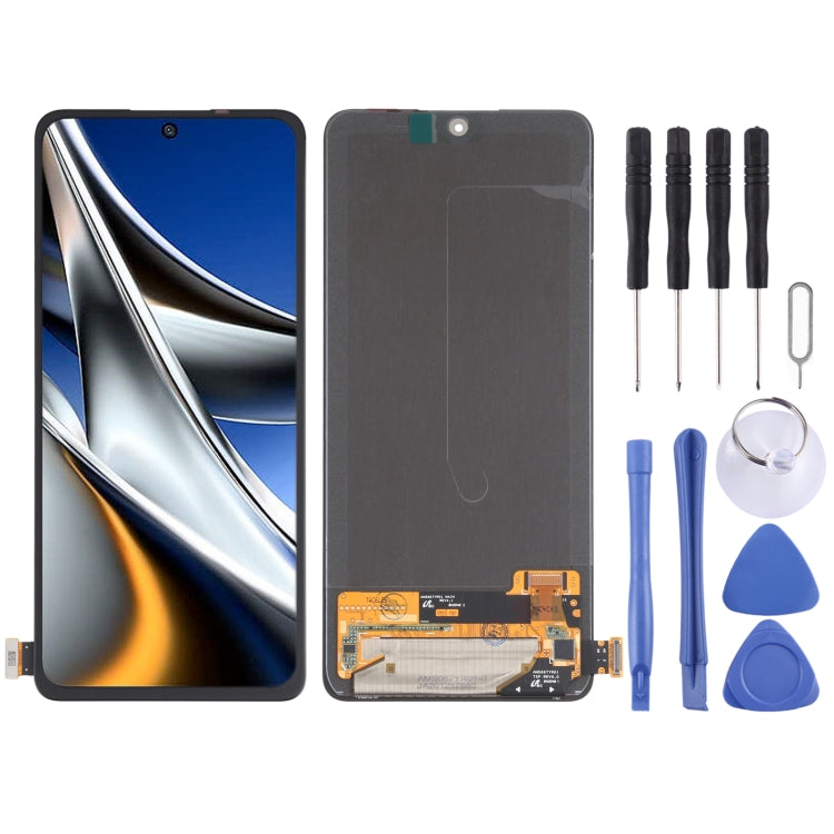 AMOLED Material Original LCD Screen and Digitizer Full Assembly for Xiaomi Poco X4 Pro 5G - free shipping - PMC TechLife - Order now!