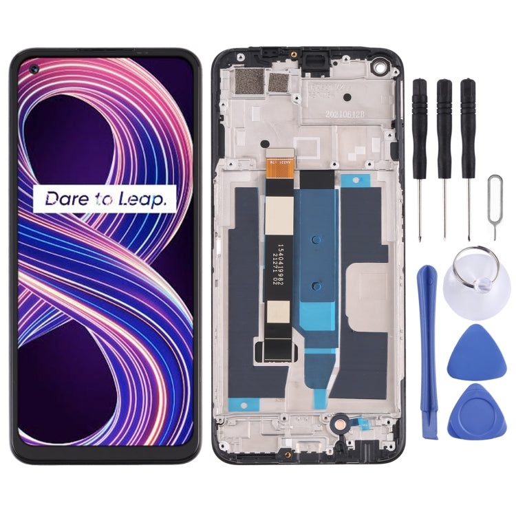 LCD Screen and Digitizer Full Assembly with Frame for OPPO Realme 8 5G(Black) - free shipping - PMC TechLife - Order now!