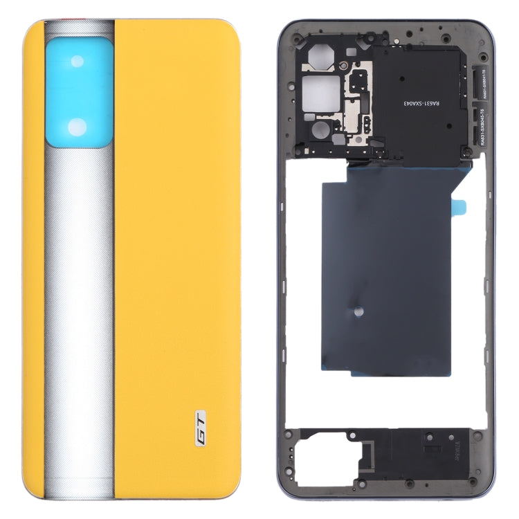 For OPPO Realme GT RMX2202 Middle Frame Bezel Plate + Battery Back Cover (Yellow) - Frame Bezel Plate by PMC TechLife | Online Shopping South Africa | PMC TechLife | Buy Now Pay Later Mobicred