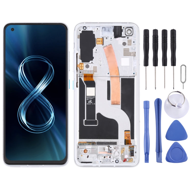Original AMOLED LCD Screen for Asus Zenfone 8 ZS590KS Digitizer Full Assembly with Frame���Silver) - free shipping - PMC TechLife - Order now!