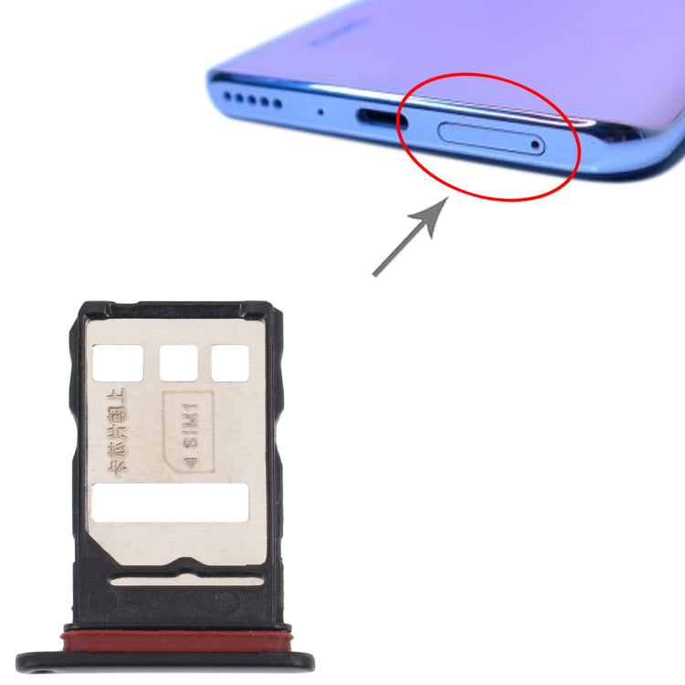SIM Card Tray + SIM/NM Card Tray for Huawei Y9a (Black) - Card Socket by PMC TechLife | Online Shopping South Africa | PMC TechLife | Buy Now Pay Later Mobicred