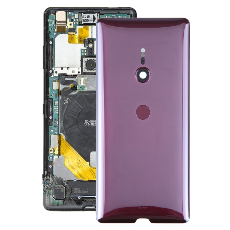 Original Battery Back Cover with Fingerprint for Sony Xperia XZ3(Rose Red) - Back Cover by PMC TechLife | Online Shopping South Africa | PMC TechLife