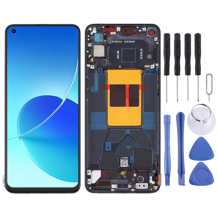 Original LCD Screen For OPPO Reno6 5G PEQM00 CPH2251 Digitizer Full Assembly with Frame (Black) - free shipping - PMC TechLife - Order now!