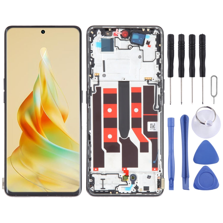 Original LCD Screen For OPPO Reno8 T 5G Digitizer Full Assembly with Frame (Black) - free shipping - PMC TechLife - Order now!
