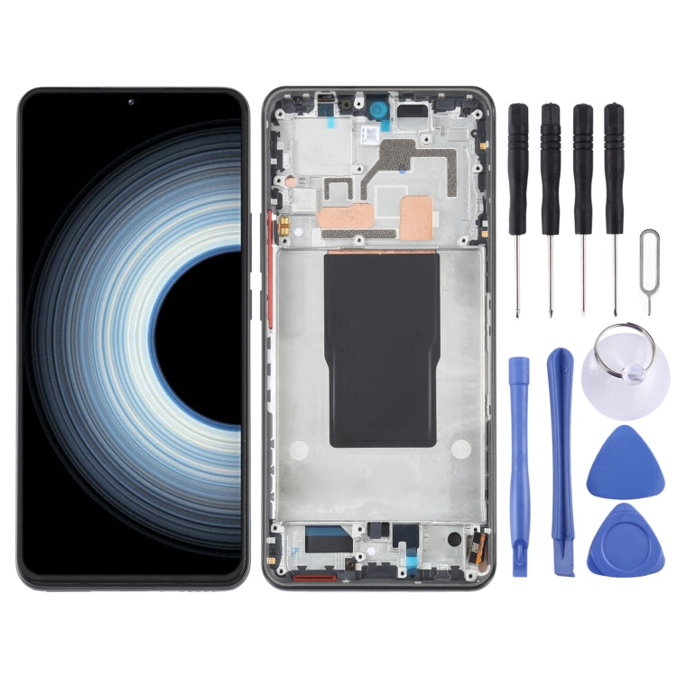 Original AMOLED LCD Screen For Xiaomi Redmi K50 Ultra / 12T / 12T Pro Digitizer Full Assembly with Frame (Black) - free shipping - PMC TechLife - Order now!