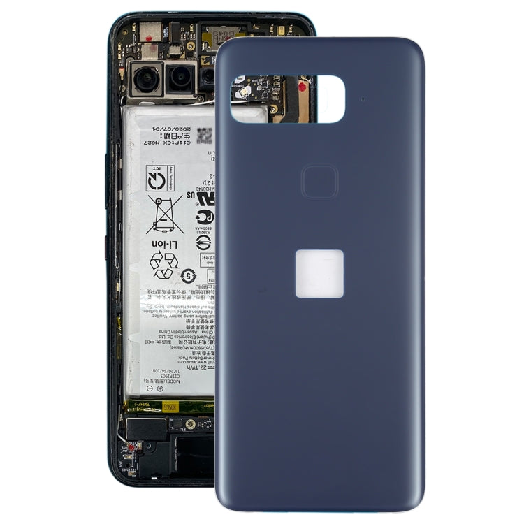 Glass Battery Back Cover for Asus Smartphone for Snapdragon Insiders, Fingerprint Hole(Dark Blue) - Back Cover by PMC TechLife | Online Shopping South Africa | PMC TechLife