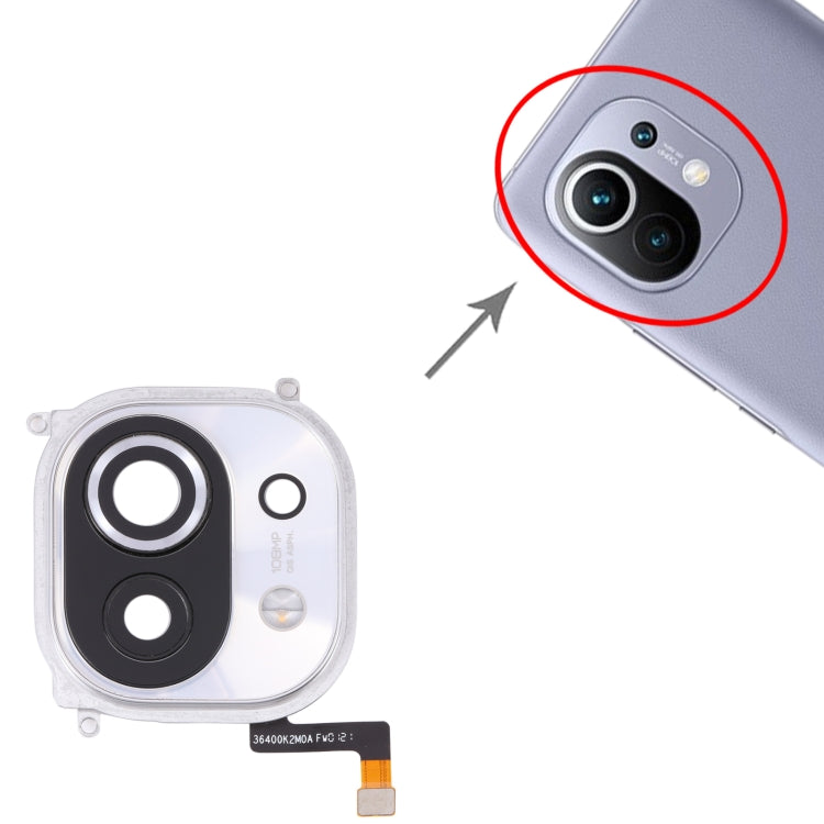 For Xiaomi Mi 11 Back Camera Lens Frame (White) - Camera by PMC TechLife | Online Shopping South Africa | PMC TechLife | Buy Now Pay Later Mobicred