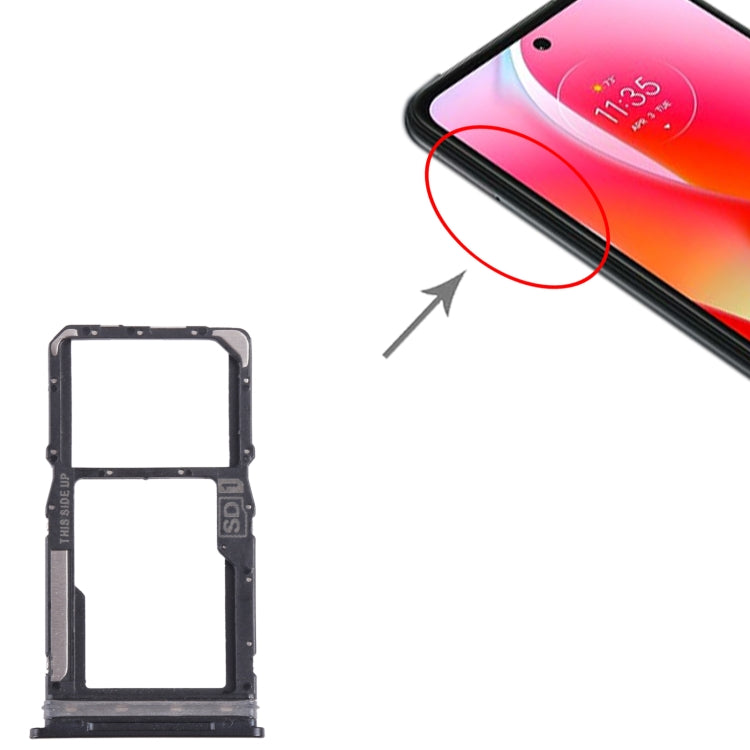 For Motorola Moto G Power 2022 SIM Card Tray + Micro SD Card Tray (Black) - Card Socket by PMC TechLife | Online Shopping South Africa | PMC TechLife