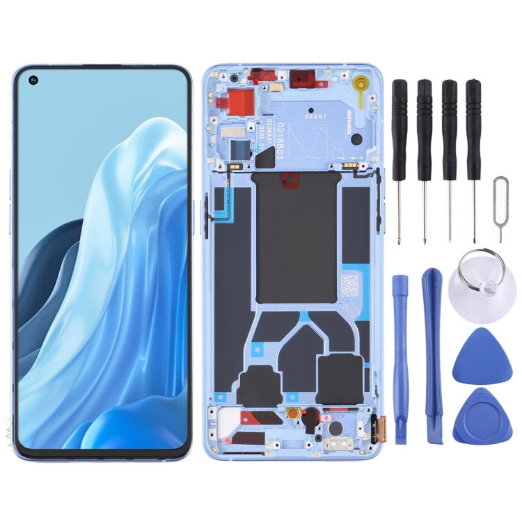 Original LCD Screen For OPPO Reno7 Pro 5G Digitizer Full Assembly with Frame (Blue) - LCD Screen by PMC TechLife | Online Shopping South Africa | PMC TechLife