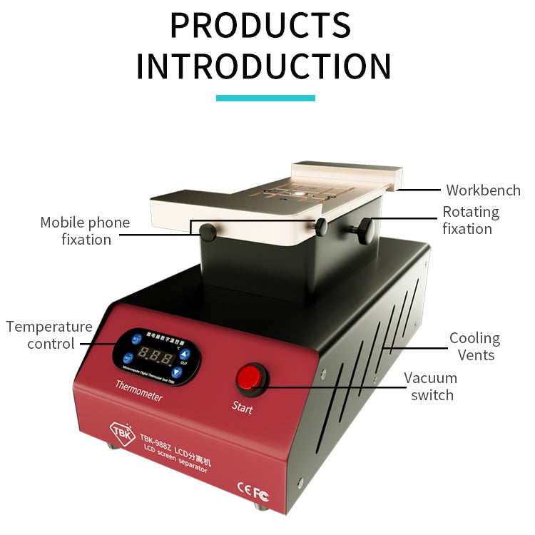 TBK-988Z 7 inch Mobile Phone LCD Separation Built-in Pump Vacuum Manual Separator - free shipping - PMC TechLife - Order now!