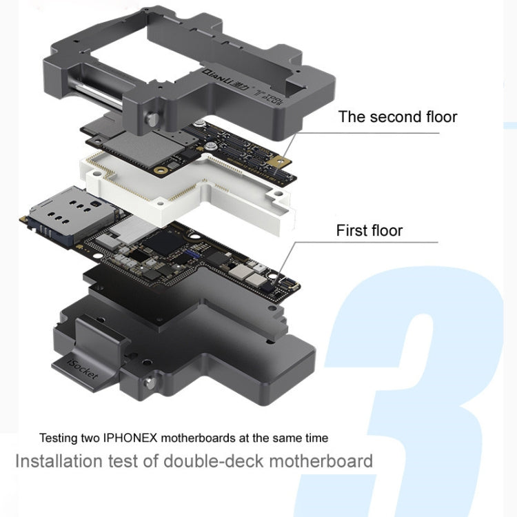 Qianli iSocket 3 In 1 Motherboard Layered Test Frame Upper Lower Layers Logic Board Function Fast Test Holder For iPhone X / XS / XS Max - free shipping - PMC TechLife - Order now!