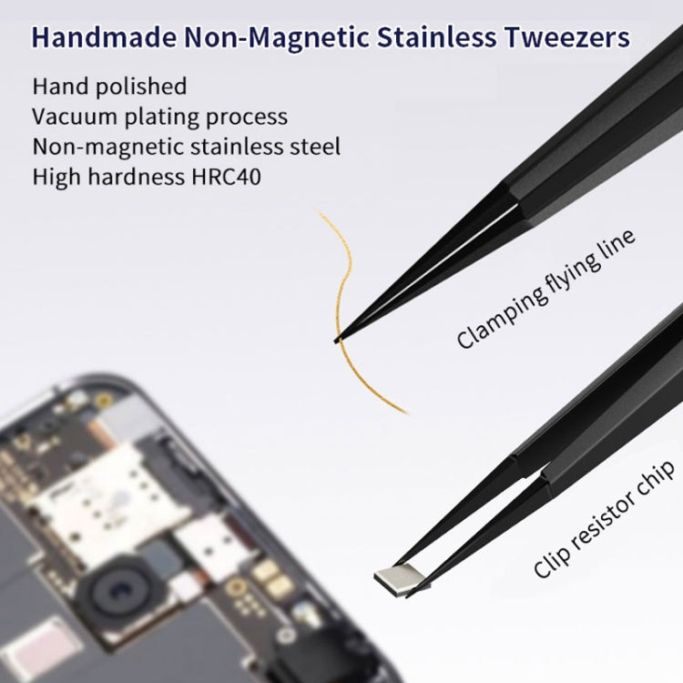 Qianli iNeezy FK-04 Stainless Steel Extra-sharp Thickened Tweezers Pointed Tweezers - Tweezers by QIANLI | Online Shopping South Africa | PMC TechLife | Buy Now Pay Later Mobicred