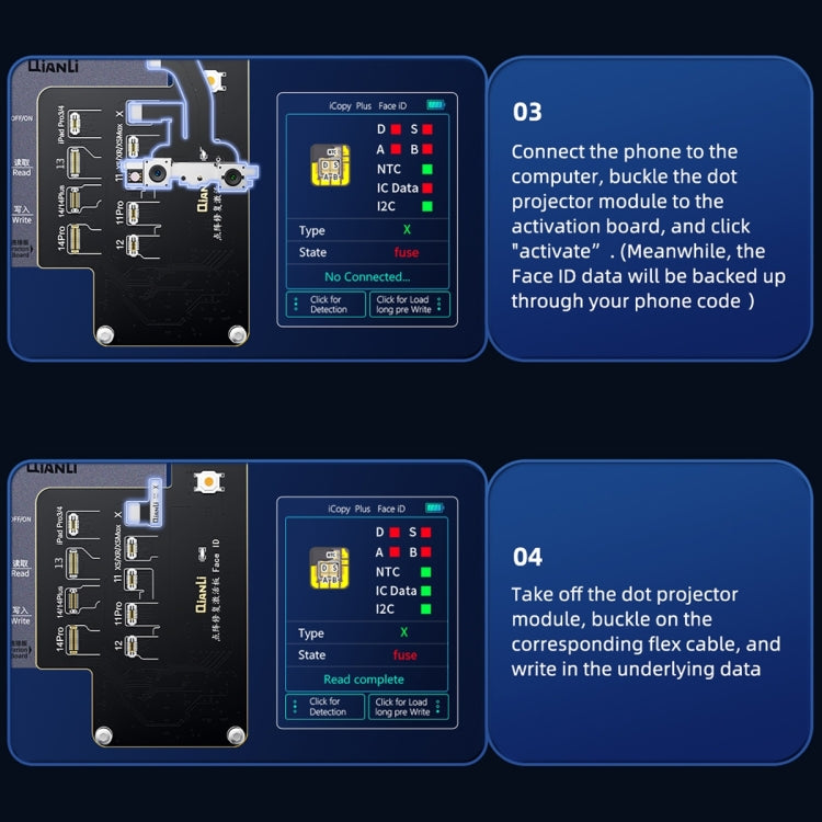 QianLi iCopy Plus Specialized Face ID Recovery and Activation Board for iPhone X to 14 Series - Repair Programmer by QIANLI | Online Shopping South Africa | PMC TechLife | Buy Now Pay Later Mobicred