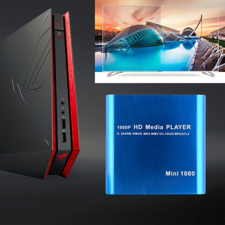 MINI 1080P Full HD Media USB HDD SD/MMC Card Player Box, EU Plug(Black) - Multimedia Player by PMC TechLife | Online Shopping South Africa | PMC TechLife