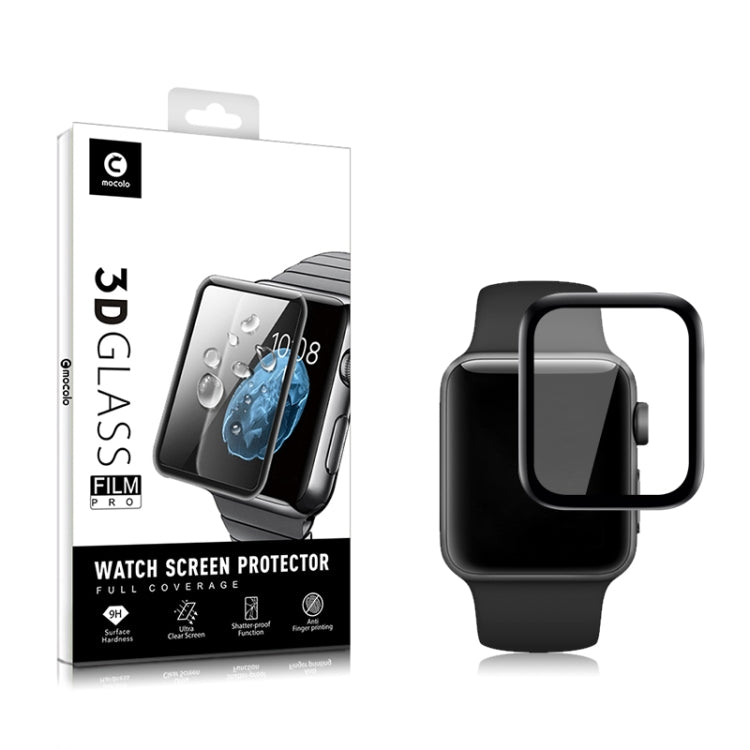 2 PCS mocolo 0.33mm 9H 3D Round Edge Tempered Glass Film for for Apple Watch Series 4 44mm - Watch Cases by mocolo | Online Shopping South Africa | PMC TechLife | Buy Now Pay Later Mobicred