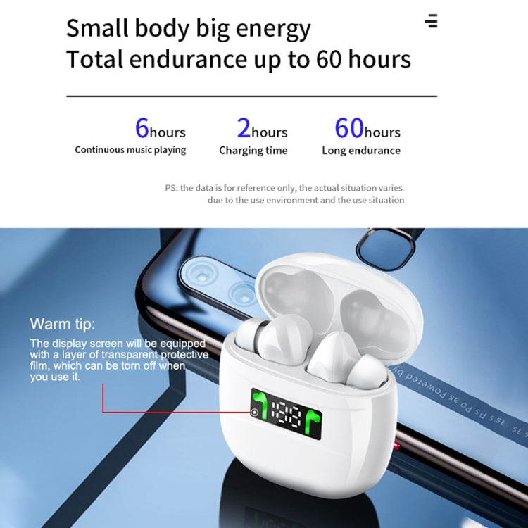 J3 Pro TWS Hifi Wireless Bluetooth 5.2 Earphone LED Display Waterproof Sports Gaming Headset Noise Earbuds(White) - TWS Earphone by PMC TechLife | Online Shopping South Africa | PMC TechLife