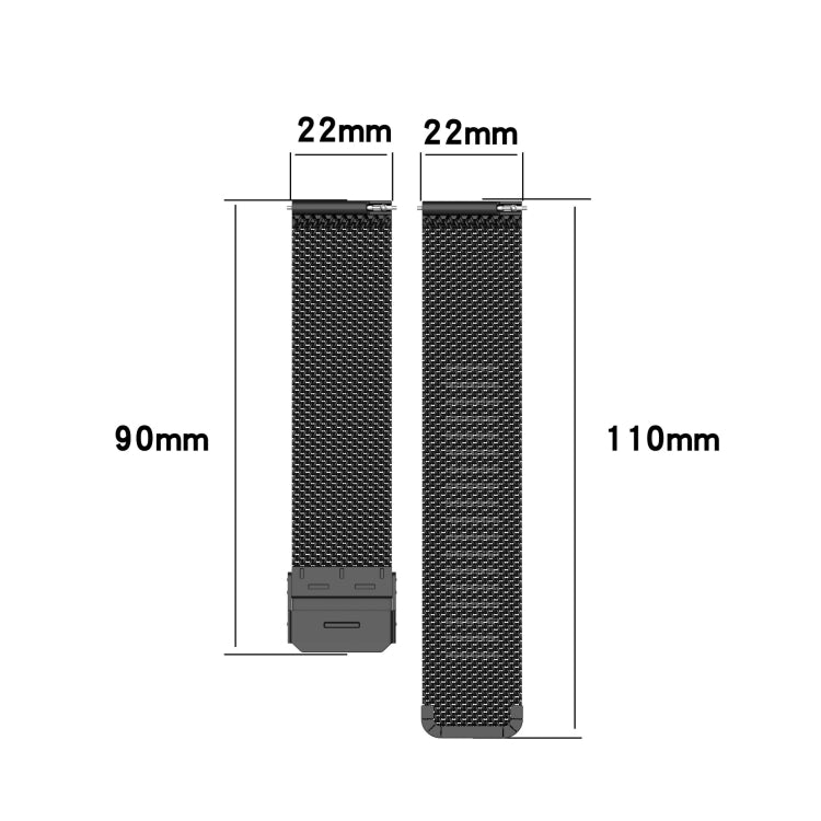 For Huawei GT/GT2 46mm/ Galaxy Watch 46mm/ Fossil Fossil Gen 5 Carlyle 46mm 22mm Stainless Steel Mesh Watch Band(Silver) - Watch Bands by PMC TechLife | Online Shopping South Africa | PMC TechLife | Buy Now Pay Later Mobicred