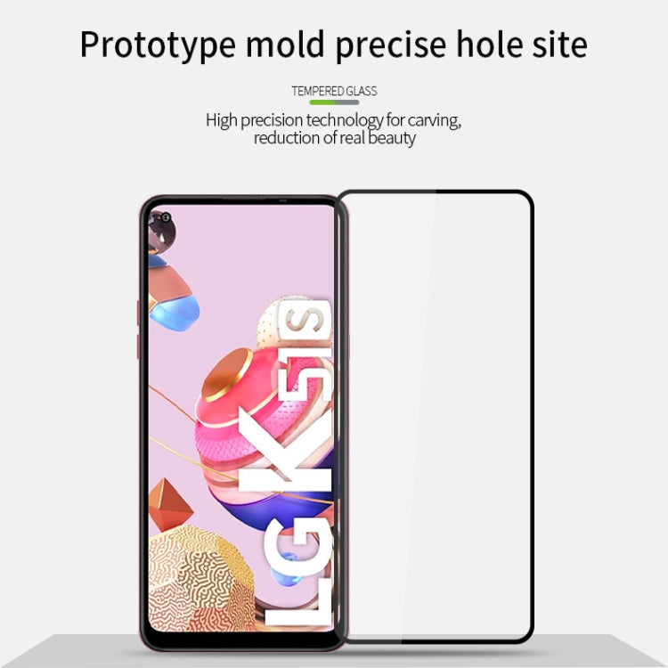 For LG K51S / K61 PINWUYO 9H 2.5D Full Screen Tempered Glass Film(Black) - LG Tempered Glass by PINWUYO | Online Shopping South Africa | PMC TechLife | Buy Now Pay Later Mobicred