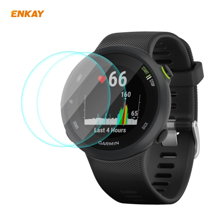 Compatible with Garmin Compatible witherunner 45 / 45S 2 PCS ENKAY Hat-Prince 0.2mm 9H 2.15D Curved Edge Tempered Glass Screen Protector  Watch Film - Screen Protector by ENKAY | Online Shopping South Africa | PMC TechLife | Buy Now Pay Later Mobicred
