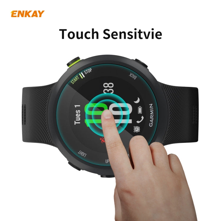 Compatible with Garmin Compatible witherunner 45 / 45S 2 PCS ENKAY Hat-Prince 0.2mm 9H 2.15D Curved Edge Tempered Glass Screen Protector  Watch Film - Screen Protector by ENKAY | Online Shopping South Africa | PMC TechLife | Buy Now Pay Later Mobicred