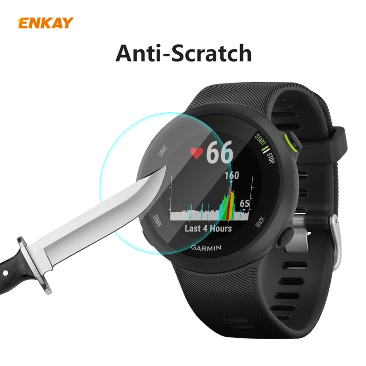 Compatible with Garmin Compatible witherunner 45 / 45S 2 PCS ENKAY Hat-Prince 0.2mm 9H 2.15D Curved Edge Tempered Glass Screen Protector  Watch Film - Screen Protector by ENKAY | Online Shopping South Africa | PMC TechLife | Buy Now Pay Later Mobicred