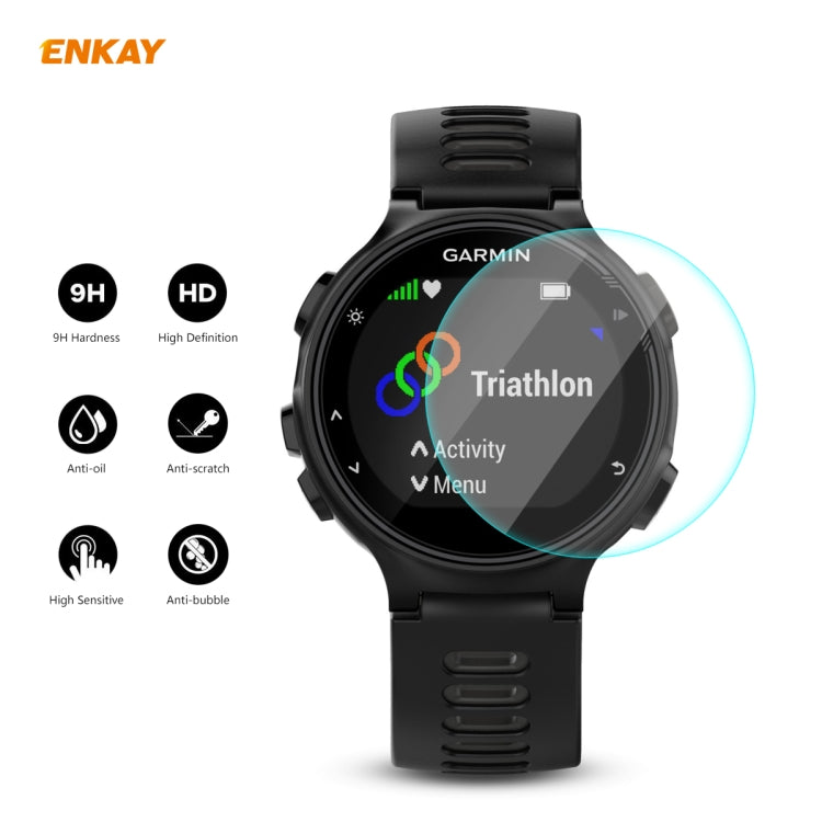 Compatible with Garmin Compatible witherunner 735 / 735XT 2 PCS ENKAY Hat-Prince 0.2mm 9H 2.15D Curved Edge Tempered Glass Screen Protector  Watch Film - Screen Protector by ENKAY | Online Shopping South Africa | PMC TechLife | Buy Now Pay Later Mobicred