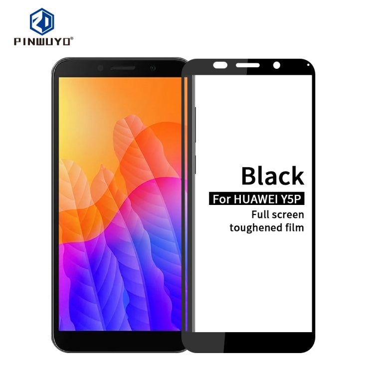 For Huawei  Y5P/Y5 Prime PINWUYO 9H 2.5D Full Screen Tempered Glass Film(Black) - Huawei Tempered Glass by PINWUYO | Online Shopping South Africa | PMC TechLife | Buy Now Pay Later Mobicred