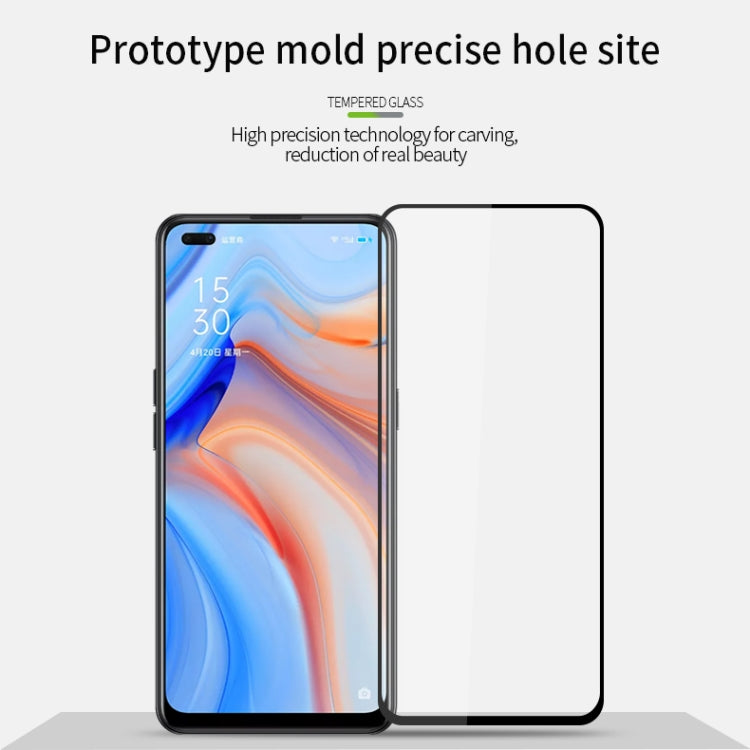 For Oppo Reno4 5G PINWUYO 9H 2.5D Full Screen Tempered Glass Film(Black) - OPPO Tempered Glass by PINWUYO | Online Shopping South Africa | PMC TechLife | Buy Now Pay Later Mobicred
