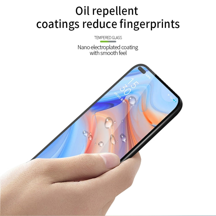 For Oppo Reno4 5G PINWUYO 9H 2.5D Full Screen Tempered Glass Film(Black) - OPPO Tempered Glass by PINWUYO | Online Shopping South Africa | PMC TechLife | Buy Now Pay Later Mobicred