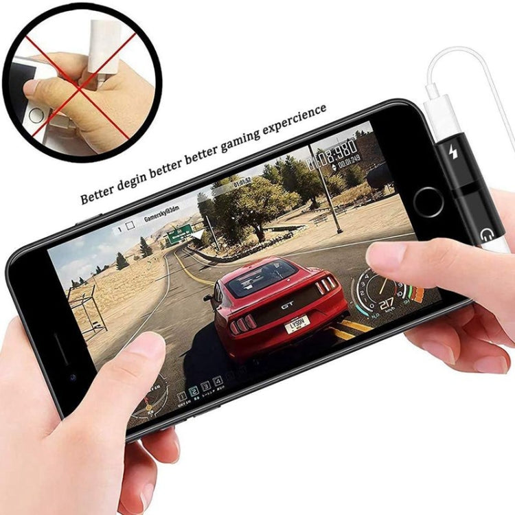 Zs-18182 2 in 1 8 Pin Male to 8 Pin Charging + 8 Pin Audio Female Connector Earphone Adapter, Supports Call & Volume Control(Silver) - Earphone Adapter by PMC TechLife | Online Shopping South Africa | PMC TechLife