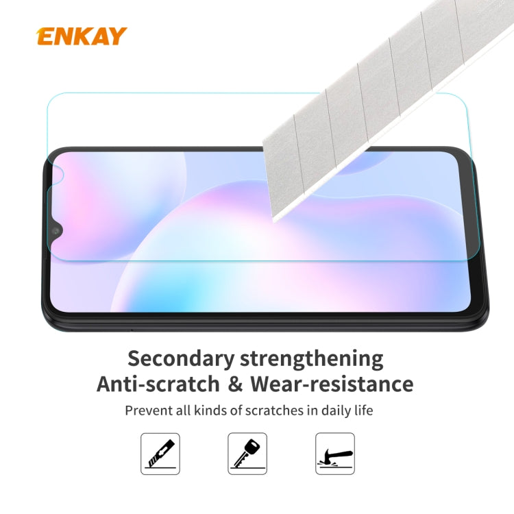 For Redmi 9 / 9A / 9C 2 PCS ENKAY Hat-Prince 0.26mm 9H 2.5D Curved Edge Tempered Glass Film -  by ENKAY | Online Shopping South Africa | PMC TechLife | Buy Now Pay Later Mobicred