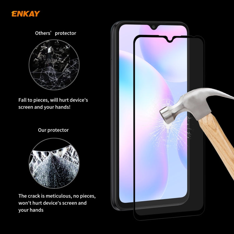For Redmi 9 / 9A / 9C 10 PCS ENKAY Hat-Prince Full Glue 0.26mm 9H 2.5D Tempered Glass Full Coverage Film - free shipping - PMC TechLife - Order now!