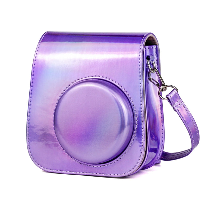 Richwell Portable Aurora  PU Leather Camera Case Camera Bag with Shoulder Strap, Suitable for Fujifilm Instax Mini 11(Purple) - Leather Bag by Richwell | Online Shopping South Africa | PMC TechLife | Buy Now Pay Later Mobicred
