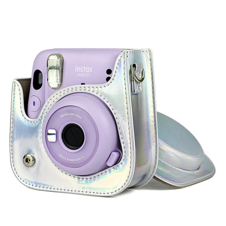 Richwell Portable Aurora  PU Leather Camera Case Camera Bag with Shoulder Strap, Suitable for Fujifilm Instax Mini 11(Purple) - Leather Bag by Richwell | Online Shopping South Africa | PMC TechLife | Buy Now Pay Later Mobicred