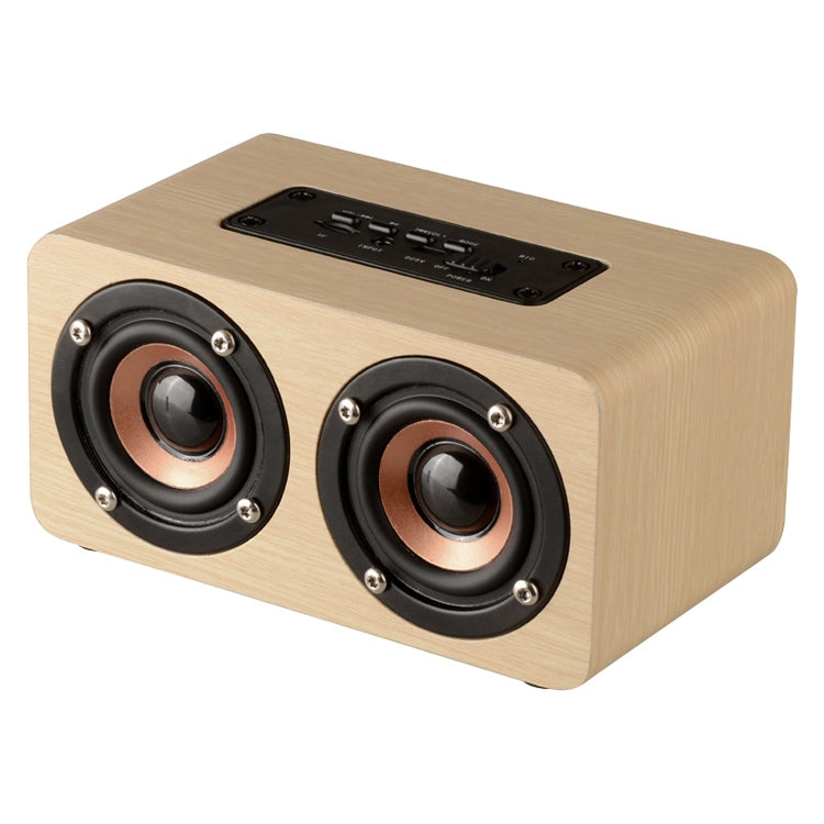 W5 Portable HiFi Shock Bass Wooden Bluetooth Speaker(Yellow) - Mini Speaker by PMC TechLife | Online Shopping South Africa | PMC TechLife | Buy Now Pay Later Mobicred