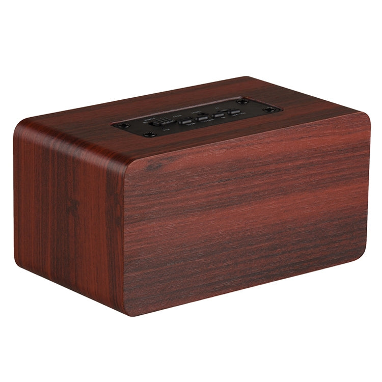 W5 Portable HiFi Shock Bass Wooden Bluetooth Speaker(Dark Brown) - Mini Speaker by PMC TechLife | Online Shopping South Africa | PMC TechLife