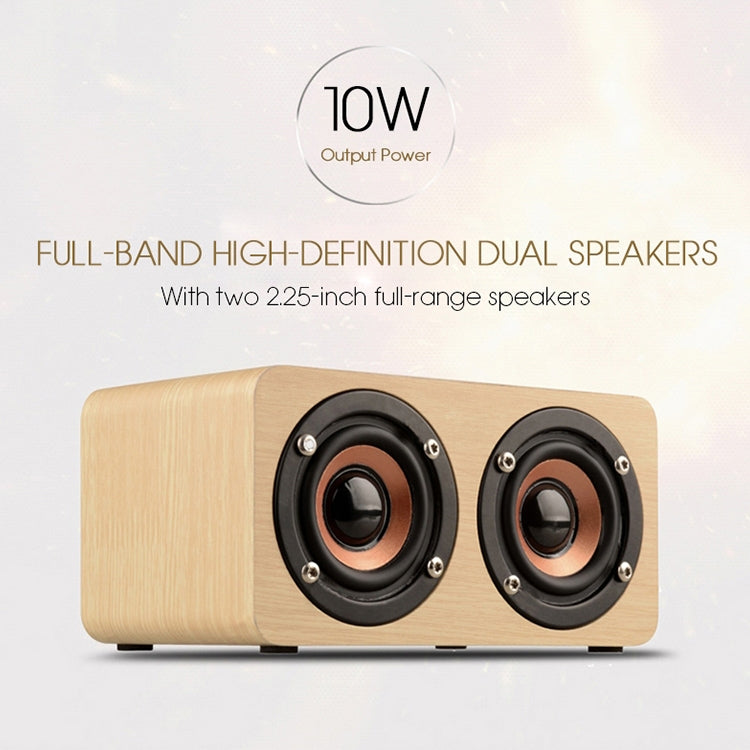 W5 Portable HiFi Shock Bass Wooden Bluetooth Speaker(Dark Brown) - Mini Speaker by PMC TechLife | Online Shopping South Africa | PMC TechLife