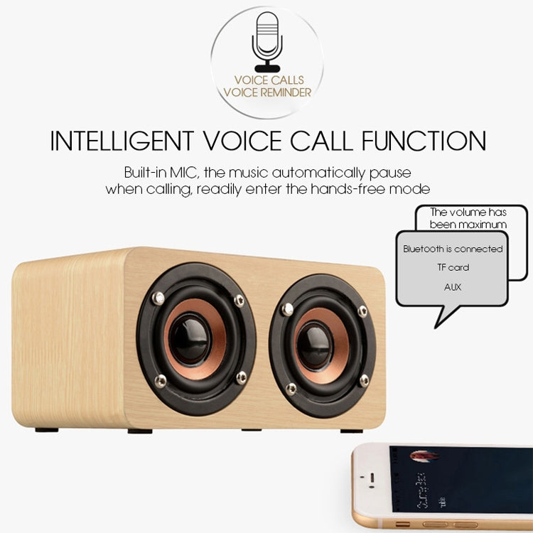 W5 Portable HiFi Shock Bass Wooden Bluetooth Speaker(Dark Brown) - Mini Speaker by PMC TechLife | Online Shopping South Africa | PMC TechLife