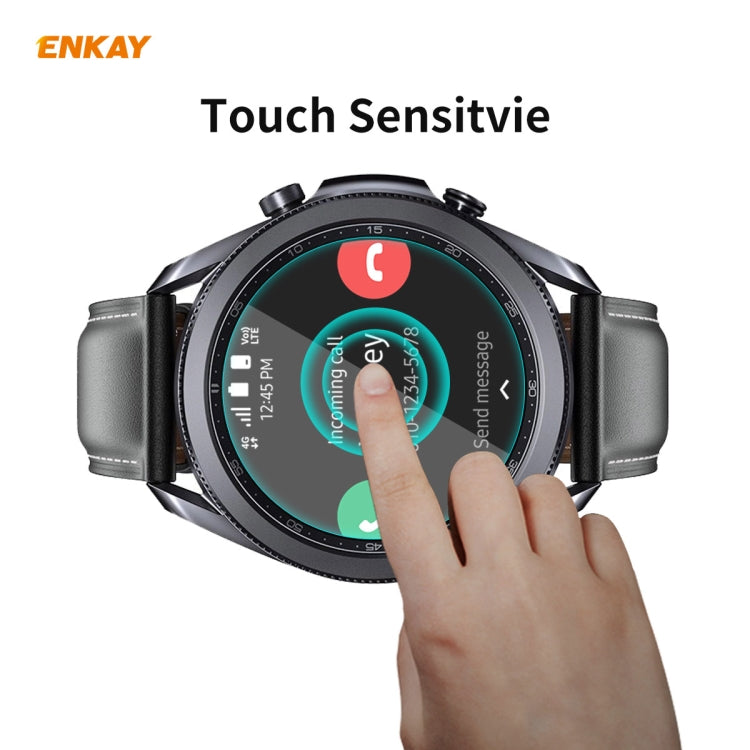 For Samsung Galaxy Watch 3 45mm 2 PCS ENKAY Hat-Prince 0.2mm 9H 2.15D Curved Edge Tempered Glass Screen Protector Watch Film - Screen Protector by ENKAY | Online Shopping South Africa | PMC TechLife | Buy Now Pay Later Mobicred