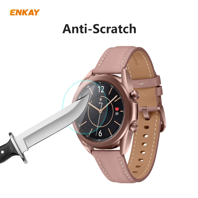 For Samsung Galaxy Watch 3 45mm 2 PCS ENKAY Hat-Prince 0.2mm 9H 2.15D Curved Edge Tempered Glass Screen Protector Watch Film - Screen Protector by ENKAY | Online Shopping South Africa | PMC TechLife | Buy Now Pay Later Mobicred