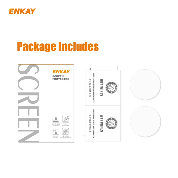 For Samsung Galaxy Watch 3 45mm 2 PCS ENKAY Hat-Prince 0.2mm 9H 2.15D Curved Edge Tempered Glass Screen Protector Watch Film - Screen Protector by ENKAY | Online Shopping South Africa | PMC TechLife | Buy Now Pay Later Mobicred